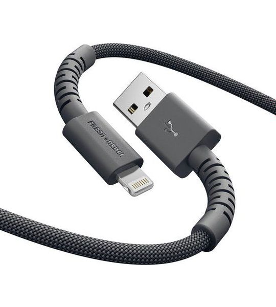 Fresh 'n Rebel Flexwave Sillicon Braided Usb-a Naar Lightning Usb-kabel 70 Cm Storm Grey