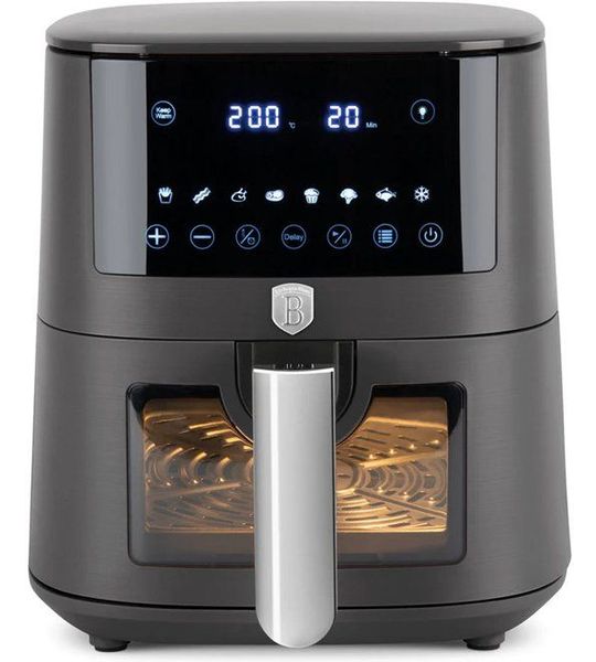 BerlingerHaus Airfryer XL Mat Antraciet - met Kijkvenster - 5 Liter - 1400W