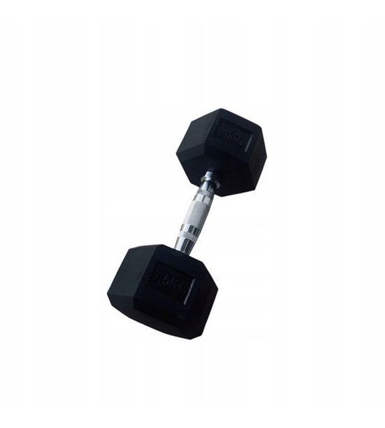 Zesthoekige Dumbbell 7,5 kg - Rubber Gecoat