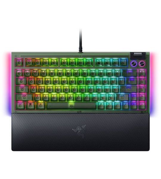 Razer Blackwidow V4 75% - Phantom Green Ed. Us Layout Bedraad Gamingtoetsenbord Zwart