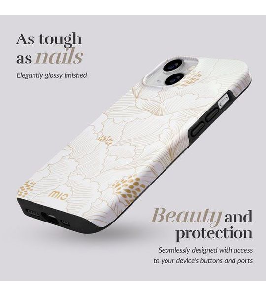 MIO By Mobilize Magsafe Compatible Telefoonhoesje Voor Apple Iphone 16 White Roses