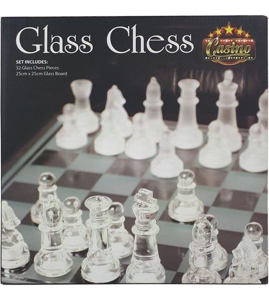 Glazen schaakspel 25x25cm