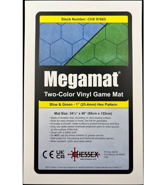 Chessex Reversible Megamat 1 Inch Hexes Blauw-Groen AANBIEDING (UL)