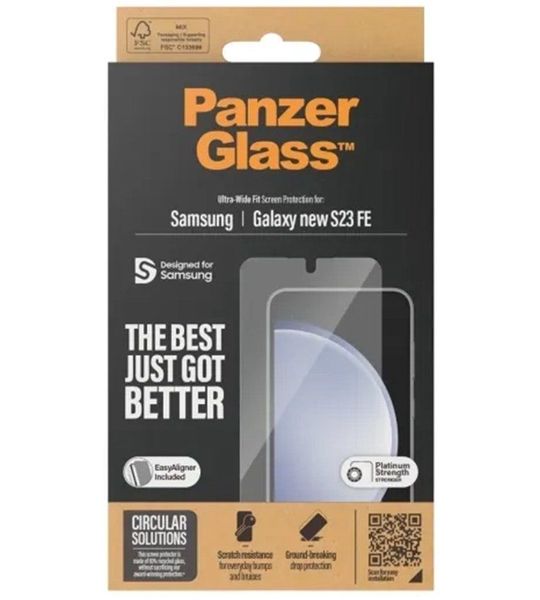 PanzerGlass Ultra-wide Fit Screenprotector Voor Samsung Galaxy S24 Fe Transparant