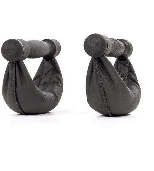NOHRD Swing Dumbbells Shadow 1 kg – zwart echt leer