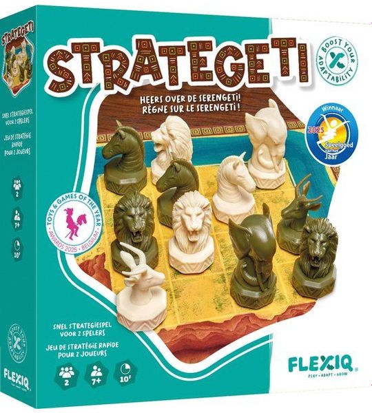 FlexIQ strategisch bordspel dieren Serengeti 2 spelers vanaf 7 jaar.