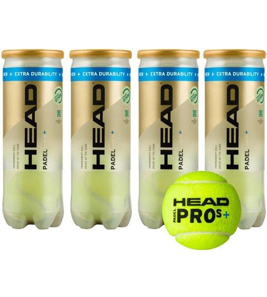 Head Padel Pro S+ - padelballen - padel - 4 blikken - 12 ballen