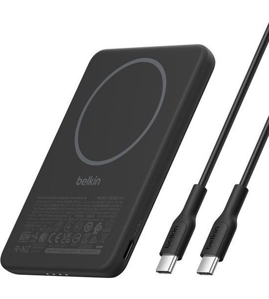 Belkin Boostcharge Slim Magnetische 5.000 Mah – 7.5w Draadloze Powerbank Zwart