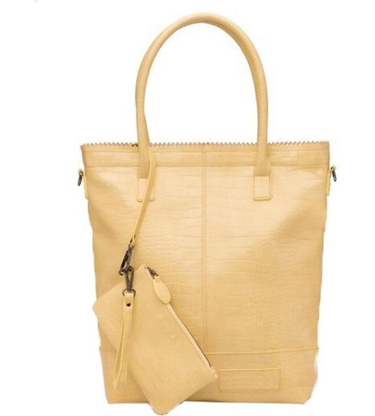 Zebra Natural Shopper Croco met rits Yellow