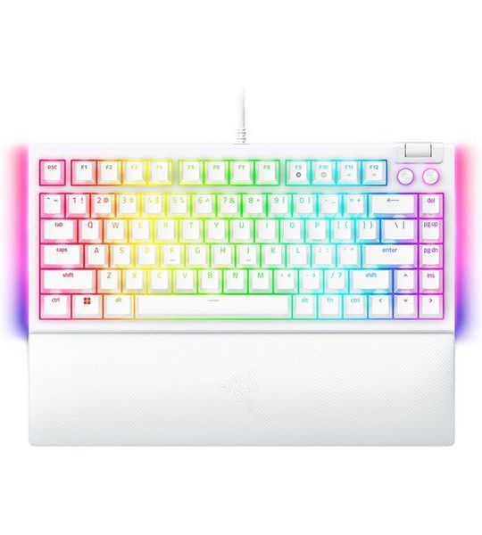 Razer Blackwidow V4 75% Hot-swappable Mechanical Gaming Keyboard - White Edition Us Qwerty Layout Bedraad Gamingtoetsenbord Wit