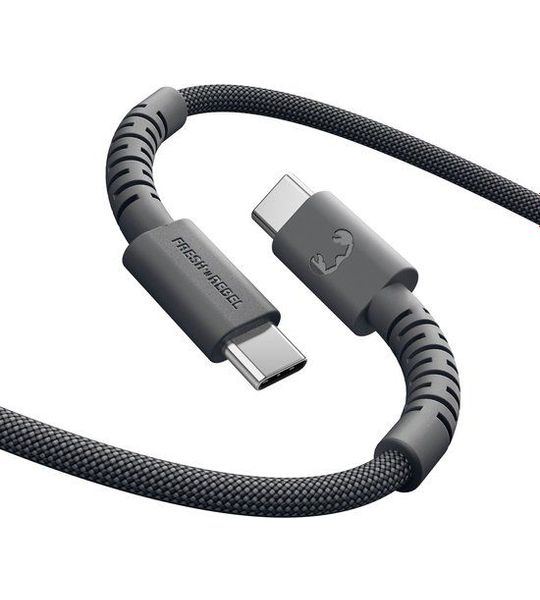 Fresh 'n Rebel Flexwave Silicone Braided 100w Usb-c Kabel 3 M Storm Grey