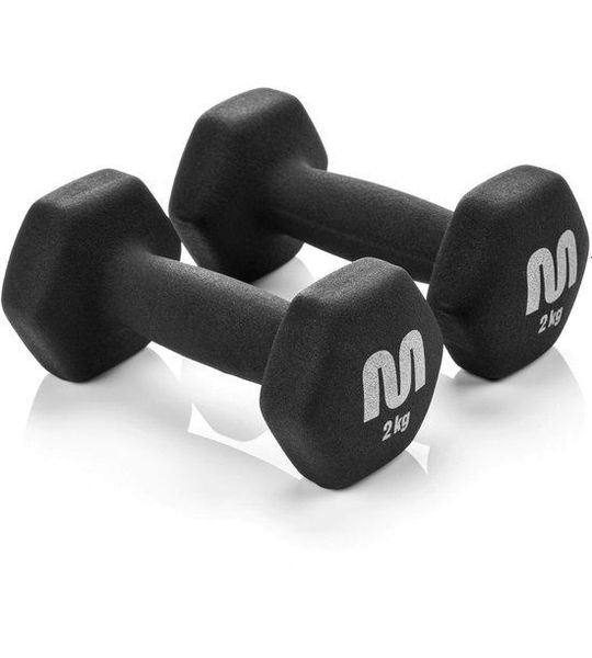 Meteor - Halterset - 2 x 2 kg - Hexagonaal - PVC-coating - Gietijzer