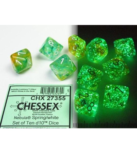 Set 10 10-zijdig, Nebula Spring w/white