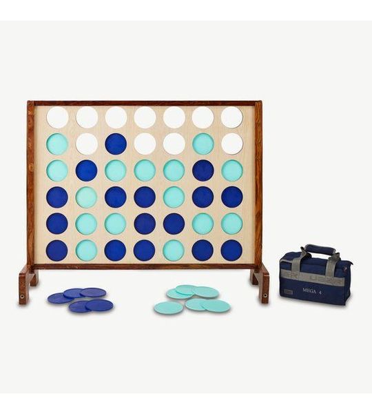Ubergames XL Mega 4-op-een-Rij - Groot gezelschapsspel van hardhout - 115x82 cm