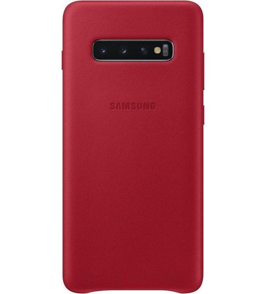 Samsung Galaxy S10 Plus Leather Cover Rood