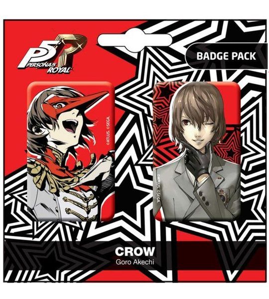 Persona 5 Royal Pin Badges 2-Pack Crow / Goro Akechi