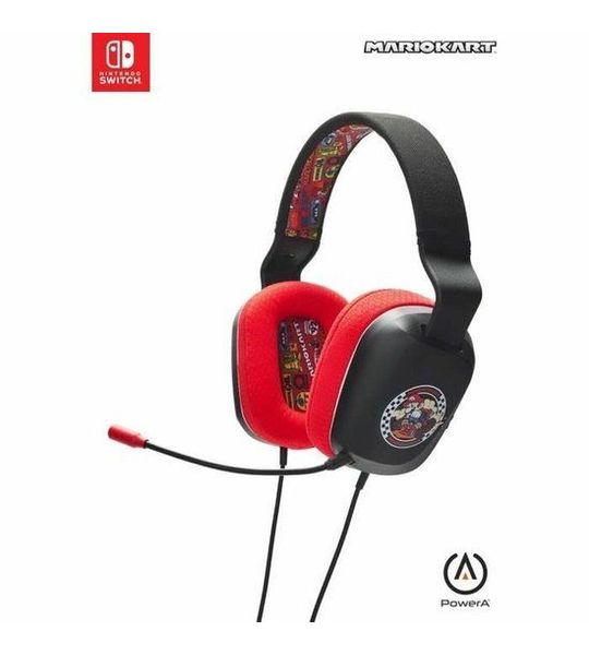 PowerA Headset Nsw - Mario Kart Rivals Stereoheadset Zwart/ Rood