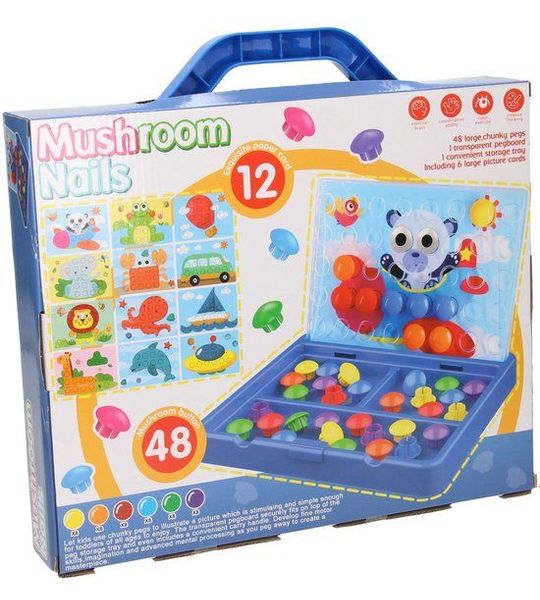 Jumbo Insteek Mozaiek Buttons in Koffer, 60dlg.