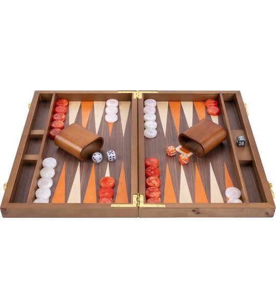 Backgammon 15" oranje & maple veneer - Longfield