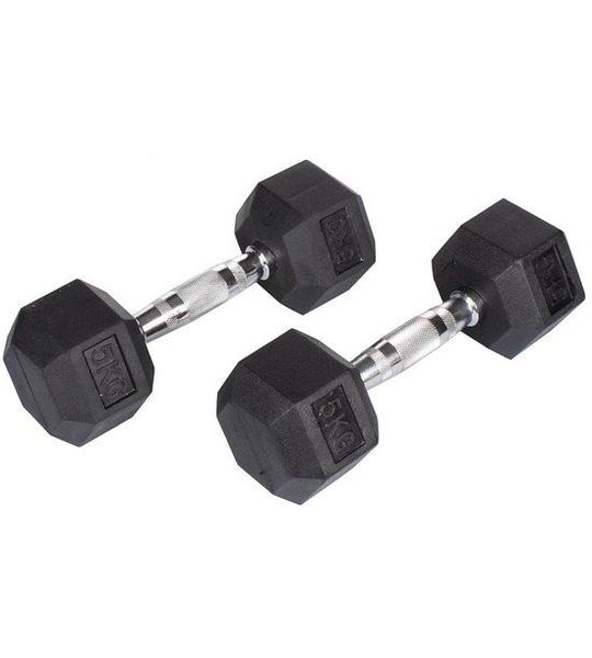 Hex Rubber Dumbbell halter 1 paar Gewicht: 15 kg