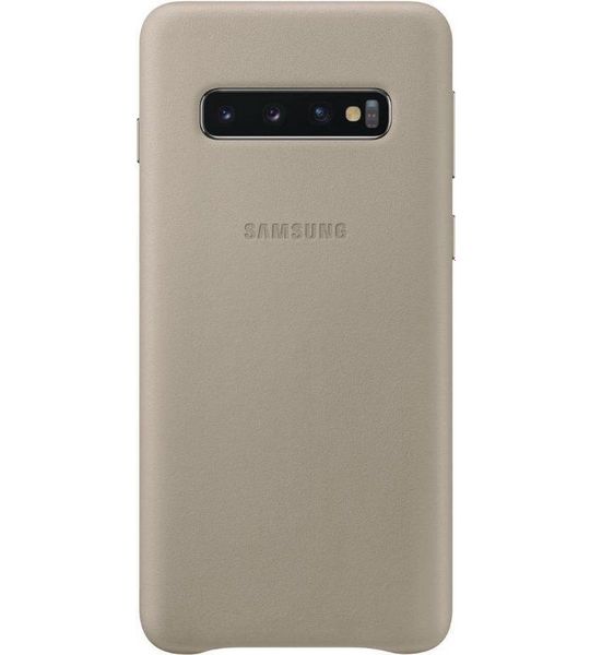 Samsung S10 leather cover grijs