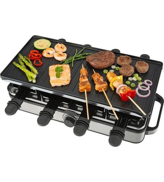 Bourgini Gourmette/raclette Pure 8p Gourmette Raclette En Grill In Één Zwart