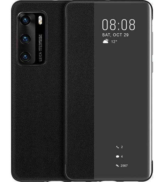 Huawei P40 Smart View Flip Cover Zwart