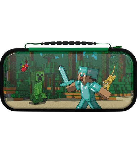 PDP Realmz Nintendo Switch Travel Case - Minecraft Forest Battle Glow In The Dark