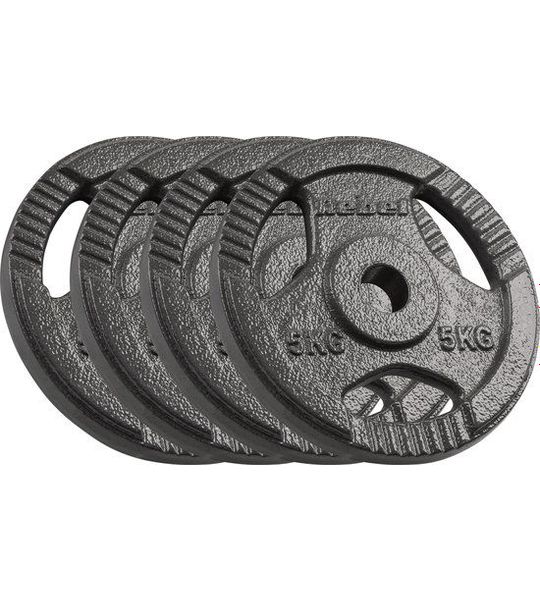 Cast iron weight set 4x5kg bore 31mm disc with handles REBEL ACTIVE