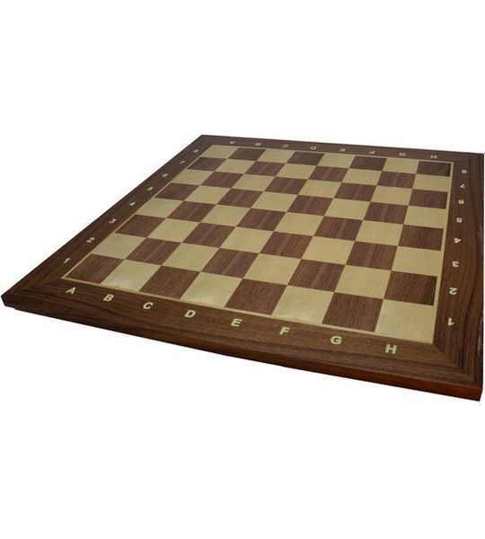 HOT Sports + Toys Schaakbord Noten ingelegd 55mm.55 cm.C+L.