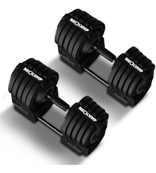 Verstelbare dumbbells 40kg (set van 2) – 12 gewichtsniveaus met draaigreep