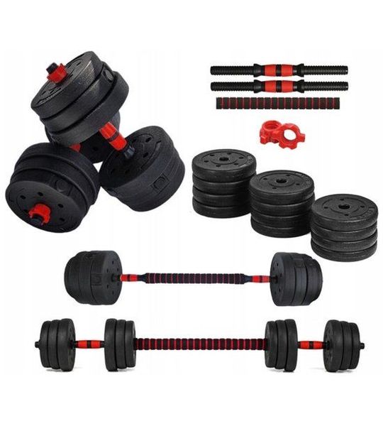 Verstelbare Dumbbellset 2x10kg met Barbell Connector - 20kg