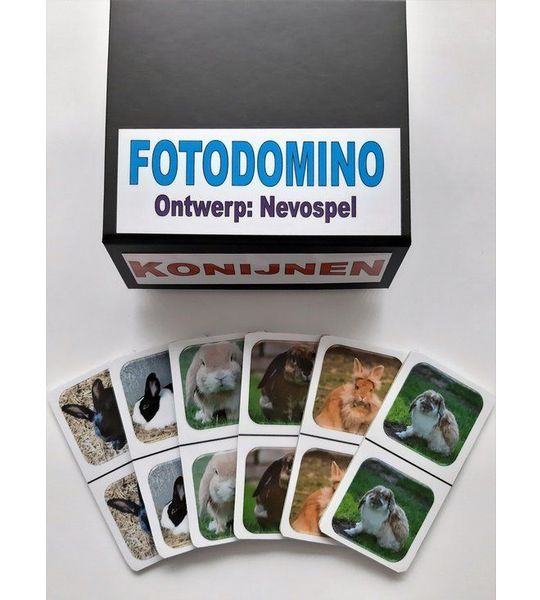 Denkspel voor mensen met dementie FotoDomino Konijnen