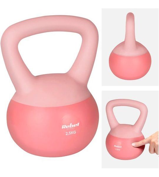 Rebel Active Serie - Zachte Kettlebell - 2.5kg - Veilig PVC - Fitness Gebruik
