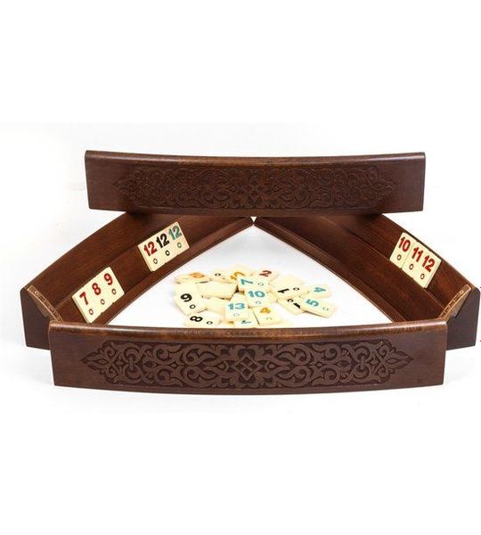 Handgemaakte ovale rummy speelset - Okey - Luxe uitgave - Inclusief tas - Rummi