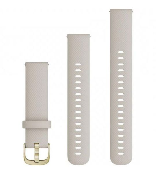 Garmin Siliconen Polsband 18mm Snelsluiting Zandkleur Met Goudkleurige Gesp Horlogebandje Zandkleur
