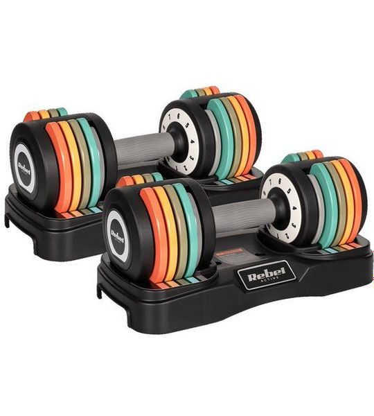 Rebel Active - Verstelbare Gietijzeren Halters - 2x10 kg - Duurzame Training