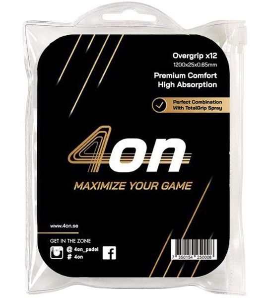 4on Premium Comfort Blister 12 Units Padel Overgrip Zwart
