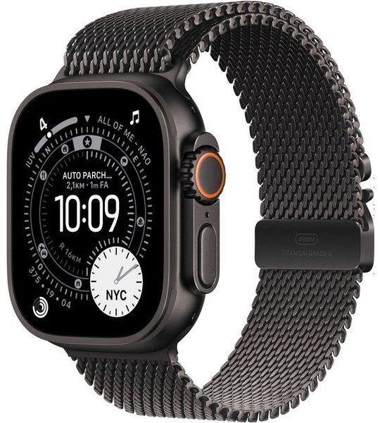 Apple Watch Ultra 3 gps + Cellular - 49mm black Titanium Case - Black Milanese Loop Medium Smartwatch
