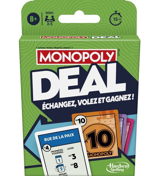 Monopoly Deal 15 min Kaartspel Economische simulatie
