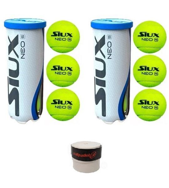 Siux Neo Speed padelballen padel 2 blikken 6 ballen + grip