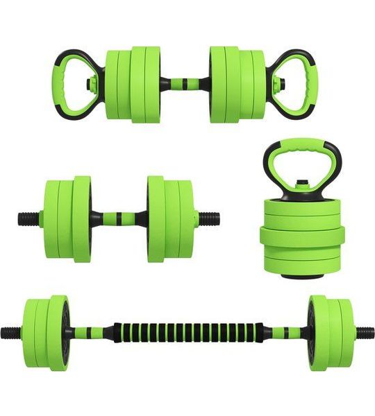 SPORTNOW-Hanteln Set-Kunststoff, Sand-95L x 20B x 20H cm-Grün