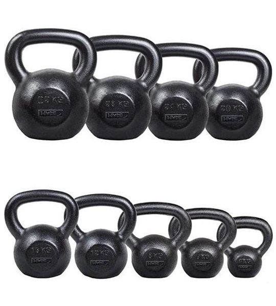 HMS KZG06 Serie - Gietijzeren Kettlebell - 6 kg - Ergonomische Handgreep