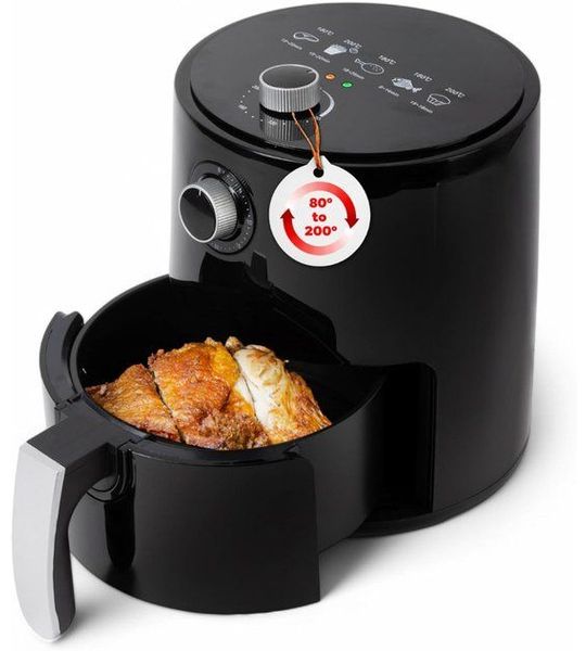 TIM® Mini airfryer - Airfryer - Airfryer klein - Zwart - ‎27cm x 27cm x 32cm
