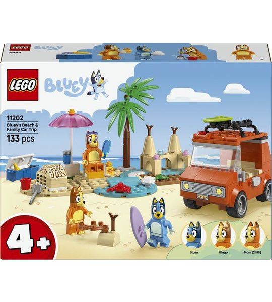 LEGO Bluey: Bluey's Autorit naar het Strand, Bouwpakket voor Kinderen - 11202
