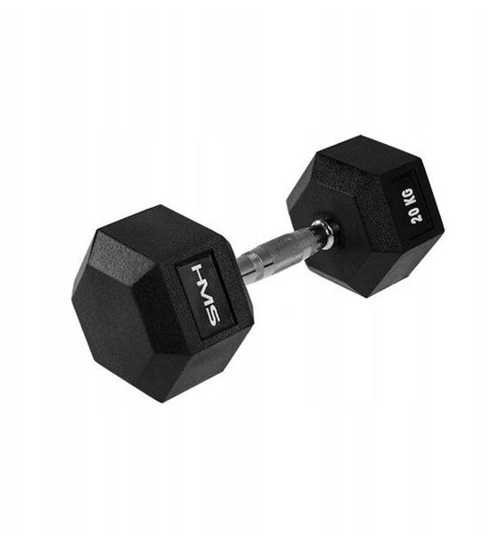 Hex Pro Dumbbell 20 kg - Rubberen staal voor krachttraining