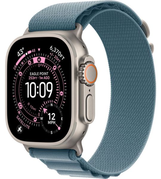Apple Watch Ultra 3 gps + Cellular - 49mm natural Titanium Case - Light Blue Alpine Loop Large Smartwatch Natural