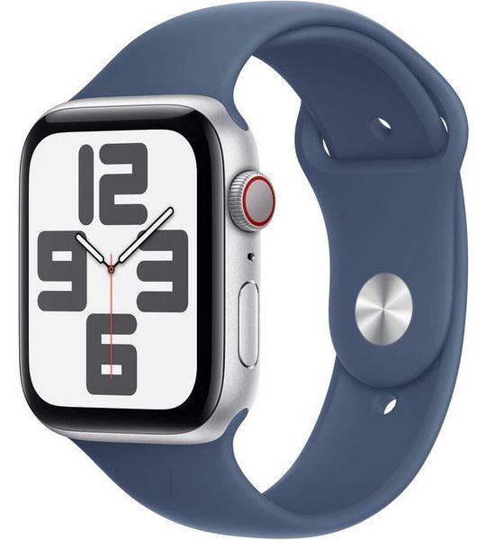 Apple Watch Se GPs + Cellular 44mm Denim Sport Band M/l Smartwatch Silver Aluminium