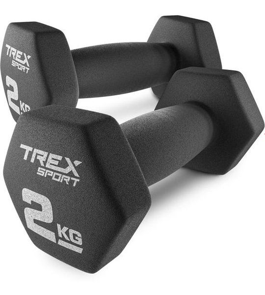 Trex Sport TX-020VD - Dumbbellset - Vinyl - Zeshoekig - 2×2 kg