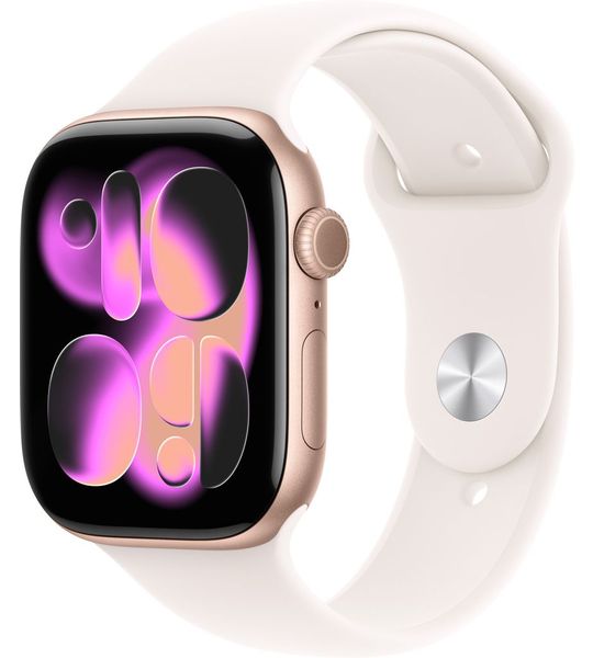 Apple Watch Series 11 gps - 46mm Aluminium Case - Light Blush Sport Band M/l Smartwatch Rose Gold